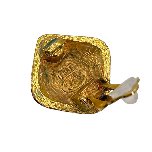 VINTAGE CHANEL EARRINGS COCOMARK GOLD ACCESSORY 29 90322025