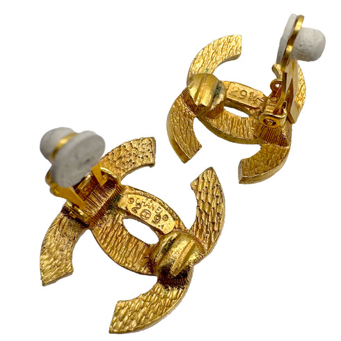VINTAGE CHANEL EARRINGS COCOMARK GOLD ACCESSORY 29 90322533