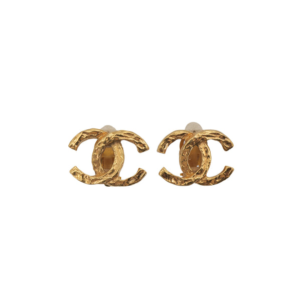 VINTAGE CHANEL EARRINGS COCOMARK GOLD ACCESSORY 90323139