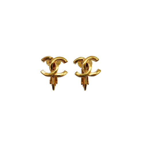 VINTAGE CHANEL EARRINGS COCOMARK GOLD ACCESSORY 90334180