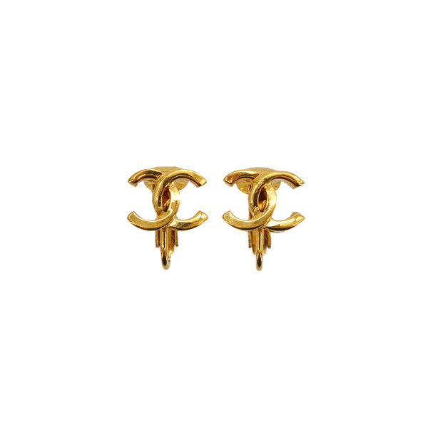 VINTAGE CHANEL EARRINGS COCOMARK GOLD ACCESSORY 90334885