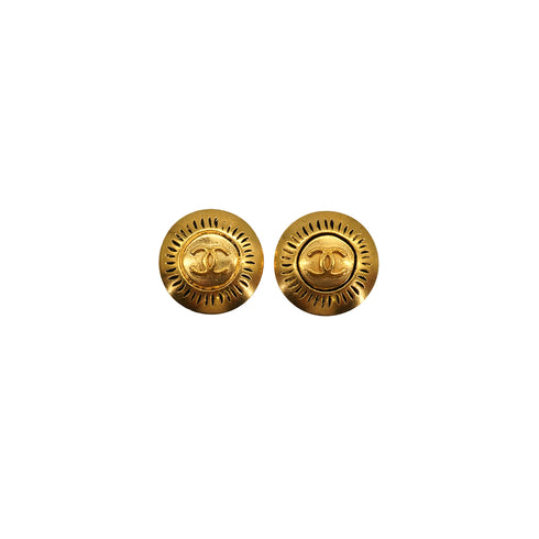 VINTAGE CHANEL EARRINGS COCOMARK GOLD ACCESSORY 90337678