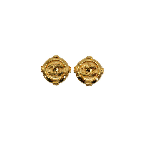 VINTAGE CHANEL EARRINGS COCOMARK GOLD ACCESSORY 90337690