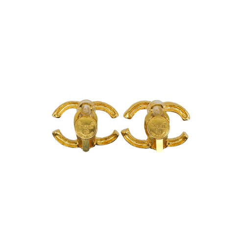 VINTAGE CHANEL EARRINGS COCOMARK GOLD ACCESSORY 90338902