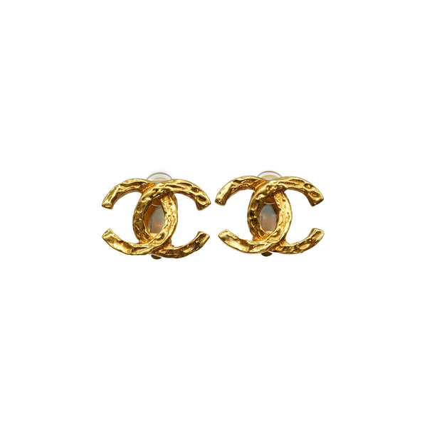 VINTAGE CHANEL EARRINGS COCOMARK GOLD ACCESSORY 90339140