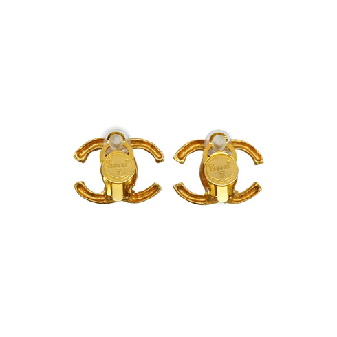 VINTAGE CHANEL EARRINGS COCOMARK GOLD ACCESSORY 90339140