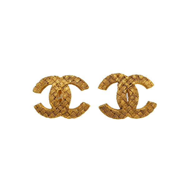 VINTAGE CHANEL EARRINGS COCOMARK GOLD ACCESSORY 90348350