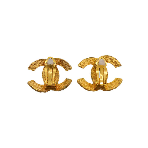 VINTAGE CHANEL EARRINGS COCOMARK GOLD ACCESSORY 90348350