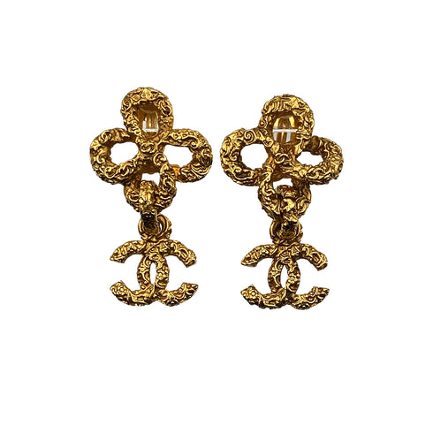 VINTAGE CHANEL EARRINGS COCOMARK GOLD ACCESSORY 93A 90312590