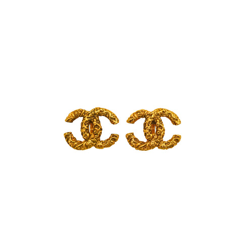 VINTAGE CHANEL EARRINGS COCOMARK GOLD ACCESSORY 93A 90347808