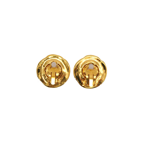 VINTAGE CHANEL EARRINGS COCOMARK GOLD ACCESSORY 93P 90337673