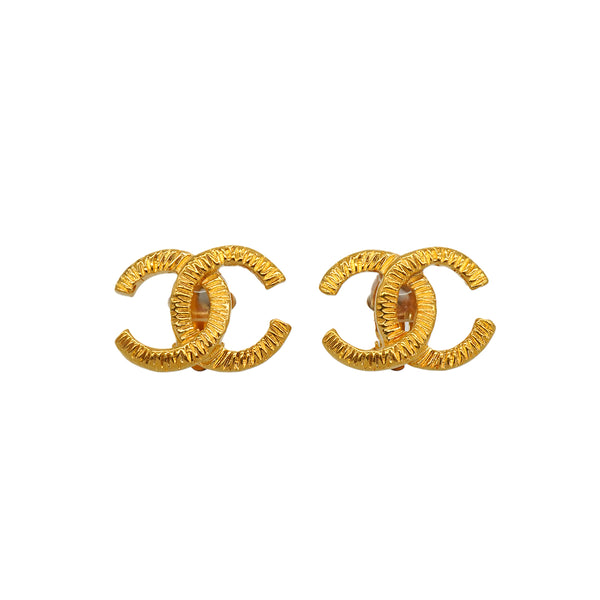 VINTAGE CHANEL EARRINGS COCOMARK GOLD ACCESSORY 93P 90349287