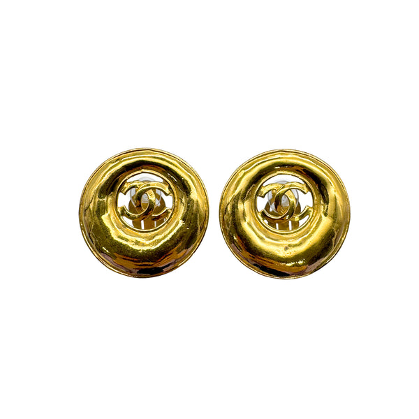 VINTAGE CHANEL EARRINGS COCOMARK GOLD ACCESSORY 93P 90328938
