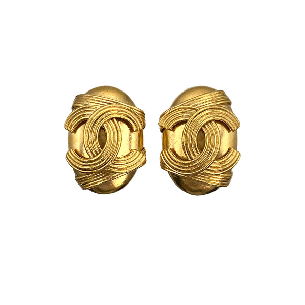 VINTAGE CHANEL EARRINGS COCOMARK GOLD ACCESSORY 94A 90321042