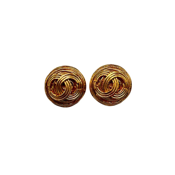 VINTAGE CHANEL EARRINGS COCOMARK GOLD ACCESSORY 94A 90326216