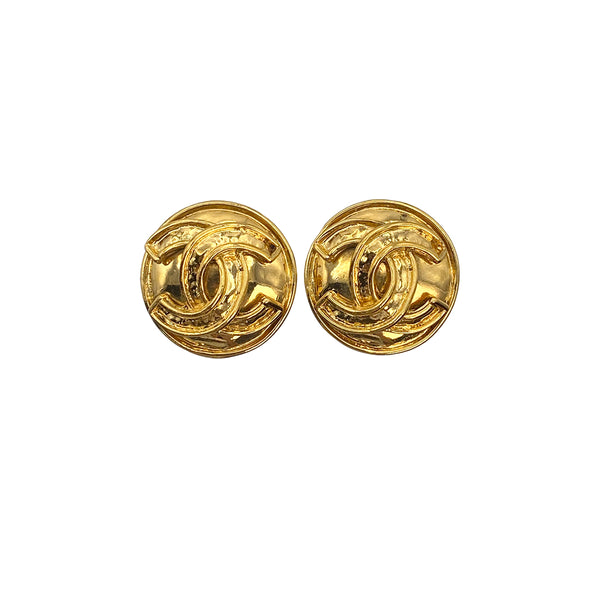 VINTAGE CHANEL EARRINGS COCOMARK GOLD ACCESSORY 94P 90321027