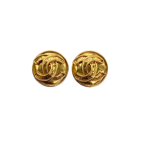 VINTAGE CHANEL EARRINGS COCOMARK GOLD ACCESSORY 94P 90321053