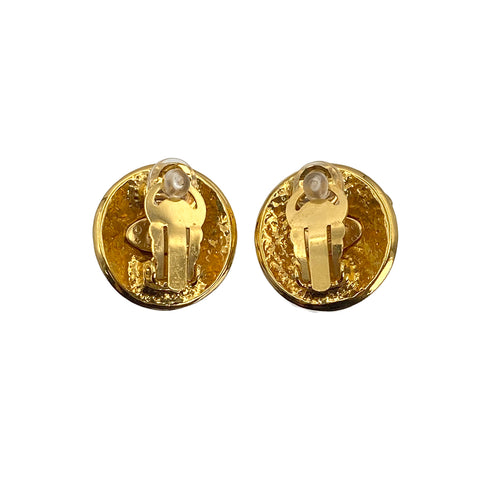 VINTAGE CHANEL EARRINGS COCOMARK GOLD ACCESSORY 94P 90321053
