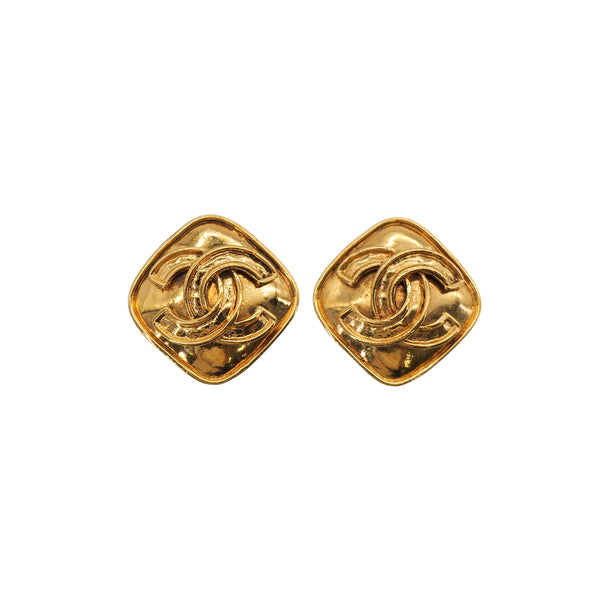 VINTAGE CHANEL EARRINGS COCOMARK GOLD ACCESSORY 94P 90323182