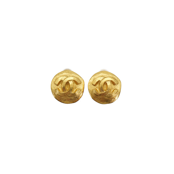 VINTAGE CHANEL EARRINGS COCOMARK GOLD ACCESSORY 95A 90337672