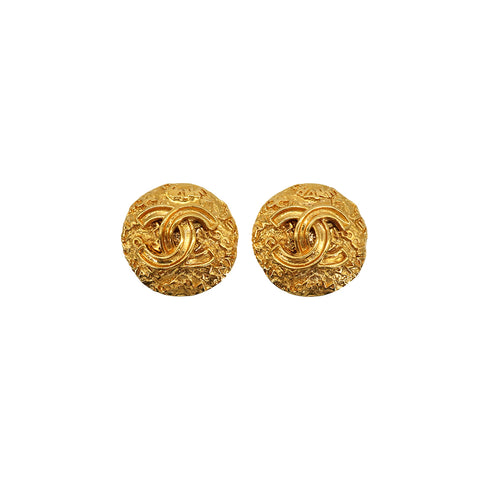 VINTAGE CHANEL EARRINGS COCOMARK GOLD ACCESSORY 95A 90337679