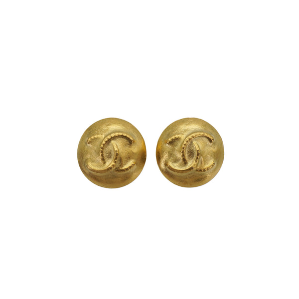 VINTAGE CHANEL EARRINGS COCOMARK GOLD ACCESSORY 95C 90326229