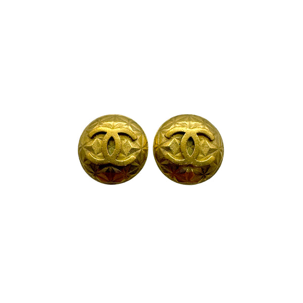VINTAGE CHANEL EARRINGS COCOMARK GOLD ACCESSORY 95P 90328948