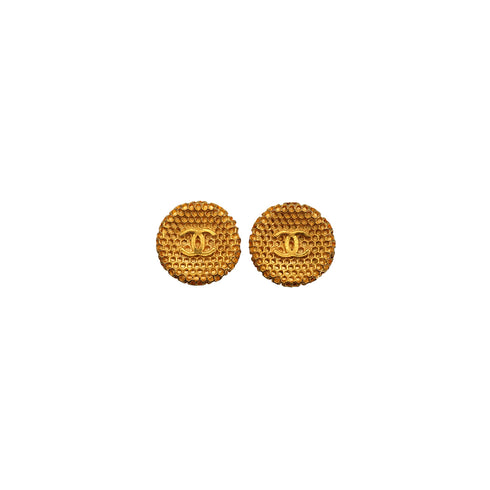 VINTAGE CHANEL EARRINGS COCOMARK GOLD ACCESSORY 96P 90337694