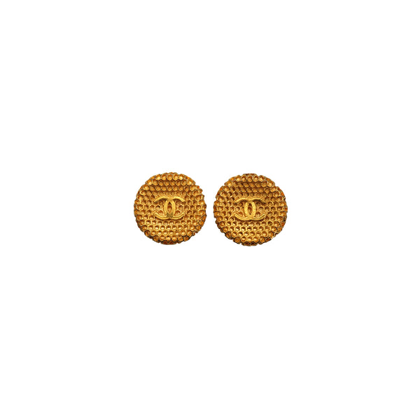 VINTAGE CHANEL EARRINGS COCOMARK GOLD ACCESSORY 96P 90337694
