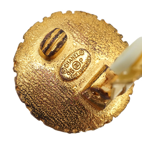 VINTAGE CHANEL EARRINGS COCOMARK GOLD ACCESSORY 96P 90337694