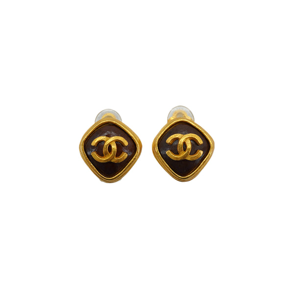 VINTAGE CHANEL EARRINGS COCOMARK GOLD ACCESSORY 97A 90331830
