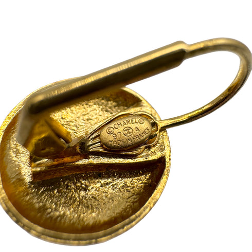 VINTAGE CHANEL EARRINGS COCOMARK GOLD ACCESSORY 97A 90328956