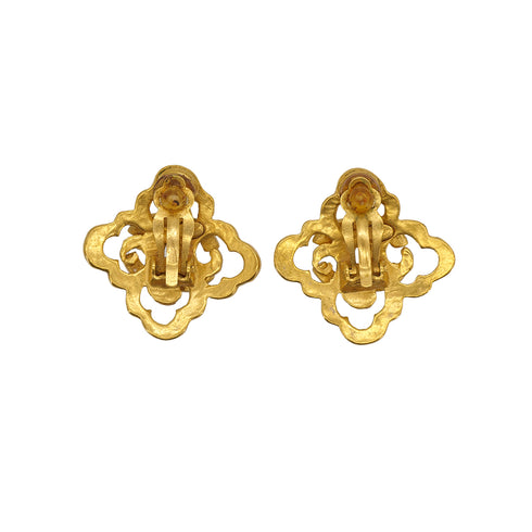 VINTAGE CHANEL EARRINGS COCOMARK GOLD ACCESSORY 97P 90324774