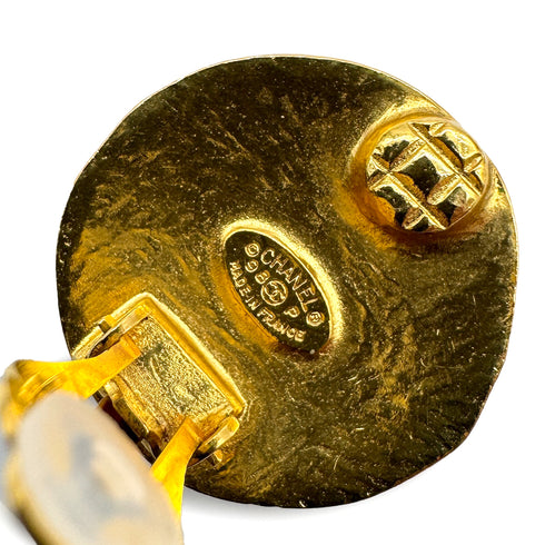 VINTAGE CHANEL EARRINGS COCOMARK GOLD ACCESSORY 98P 90319120