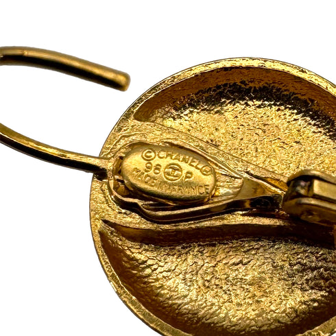 VINTAGE CHANEL EARRINGS COCOMARK GOLD ACCESSORY 98P 90314403