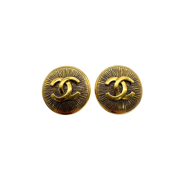VINTAGE CHANEL EARRINGS COCOMARK GOLD ACCESSORY 90328683