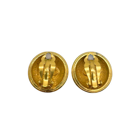 VINTAGE CHANEL EARRINGS COCOMARK GOLD ACCESSORY 90328683