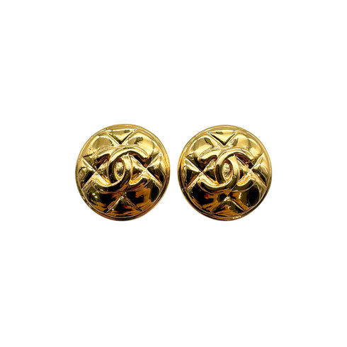 VINTAGE CHANEL EARRINGS COCOMARK GOLD ACCESSORY 90328958