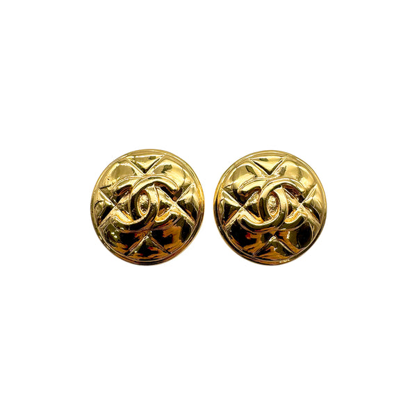 VINTAGE CHANEL EARRINGS COCOMARK GOLD ACCESSORY 90328958