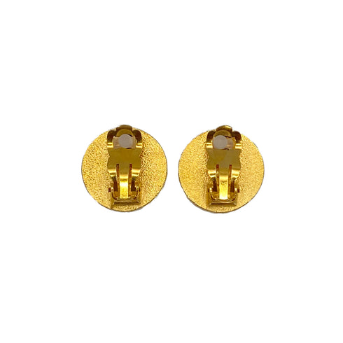 VINTAGE CHANEL EARRINGS COCOMARK GOLD BLACK ACCESSORY 97A 90326227