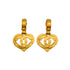 VINTAGE CHANEL EARRINGS COCOMARK HEART GOLD SWING ACCESSORY 95P 90345164
