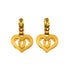 VINTAGE CHANEL EARRINGS COCOMARK HEART GOLD SWING ACCESSORY 95P 90345164