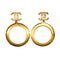 VINTAGE CHANEL EARRINGS COCOMARK HOOP SWING GOLD ACCESSORY 90345986