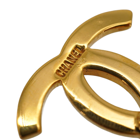 VINTAGE CHANEL EARRINGS COCOMARK HOOP SWING GOLD ACCESSORY 90345986