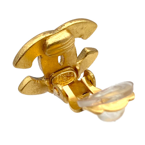 VINTAGE CHANEL EARRINGS COCOMARK LOGO GOLD ACCESSORY 99A 90326226
