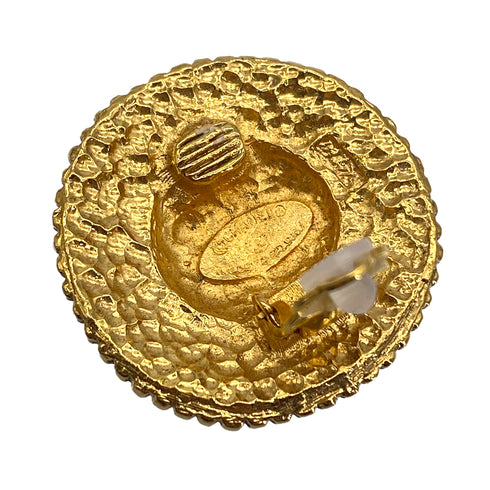 VINTAGE CHANEL EARRINGS COCOMARK LOGO ROUND ACCESSORY 90327881