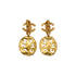 VINTAGE CHANEL EARRINGS COCOMARK LOGO SWING GOLD ACCESSORY 90339128