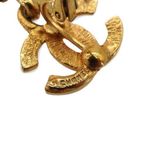 VINTAGE CHANEL EARRINGS COCOMARK LOGO SWING GOLD ACCESSORY 90339128