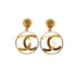 VINTAGE CHANEL EARRINGS COCOMARK LOGO SWING GOLD ACCESSORY 90339681