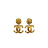 VINTAGE CHANEL EARRINGS COCOMARK LOGO SWING GOLD ACCESSORY 95A 90338896